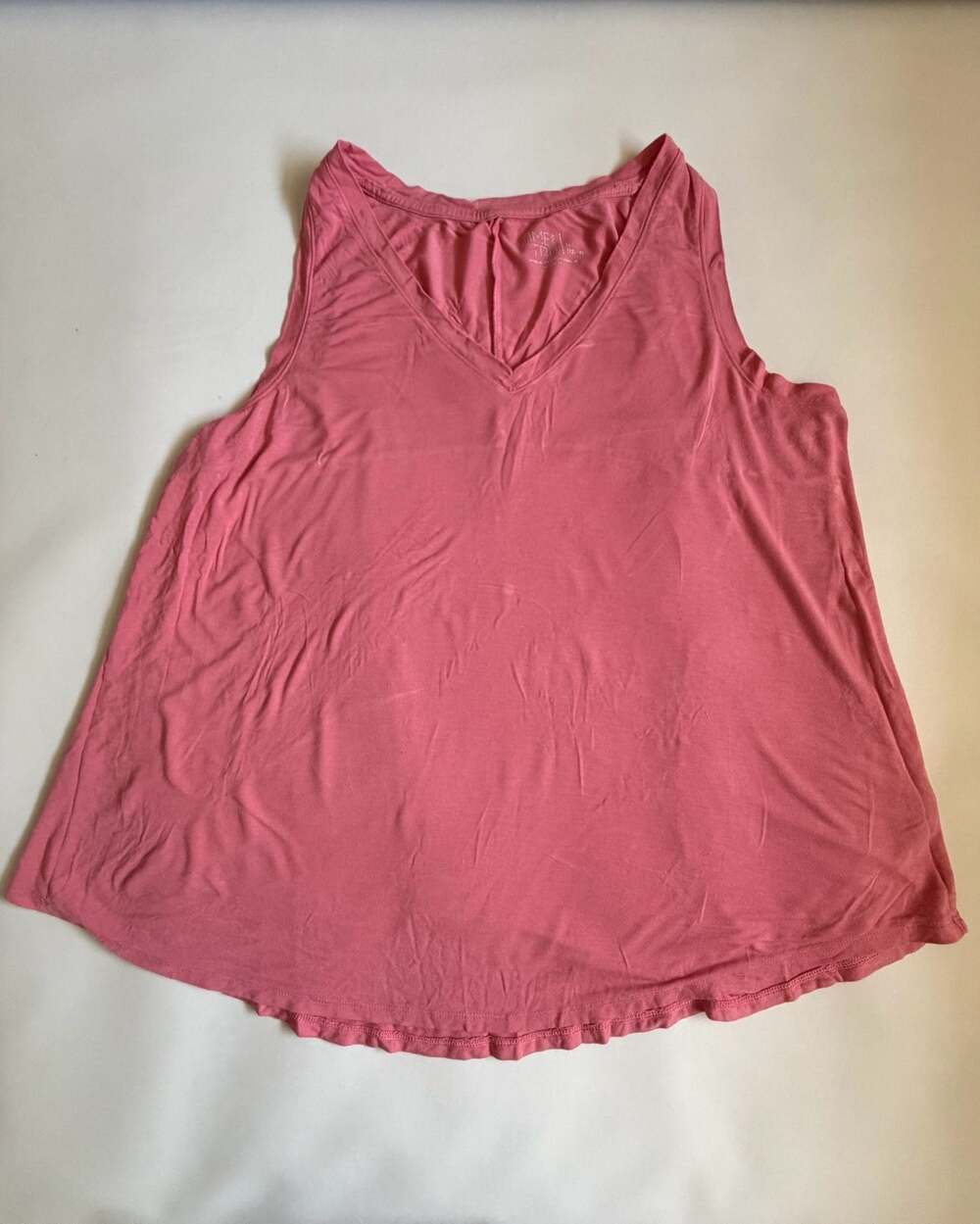 Time and Tru Womens L Pink V Neck Sleeveless Tank Top Summer Top